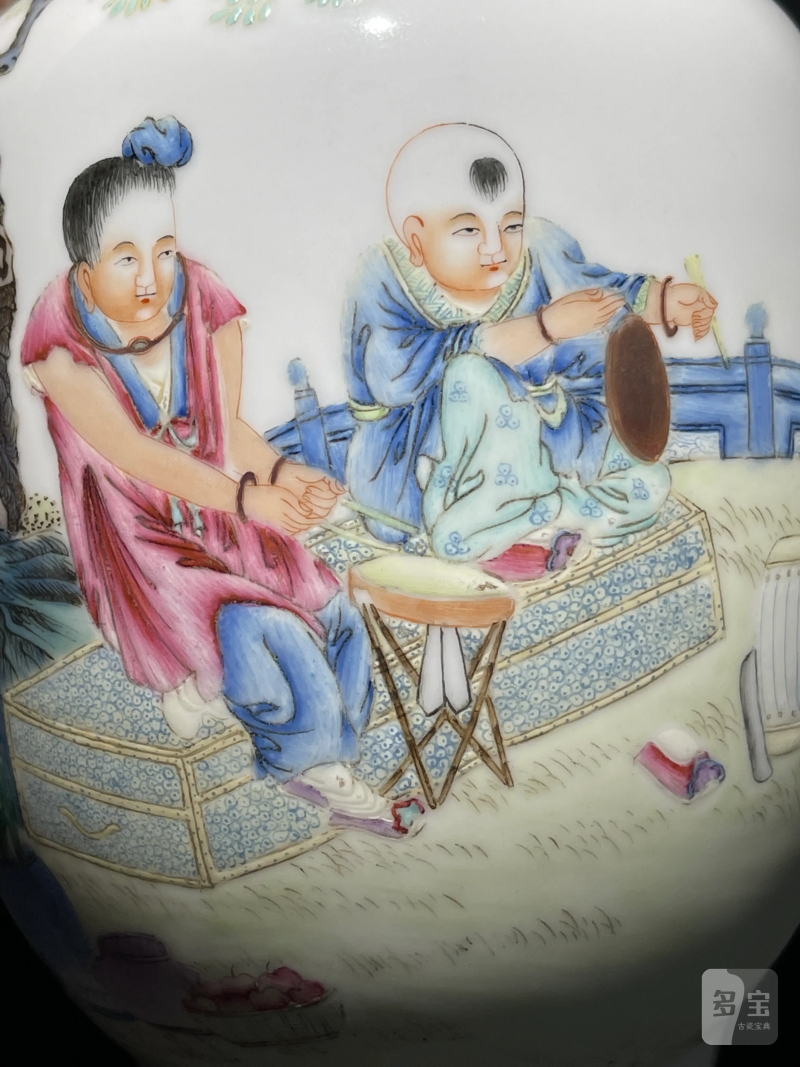 民国 粉彩婴戏纹瓶 - 图10